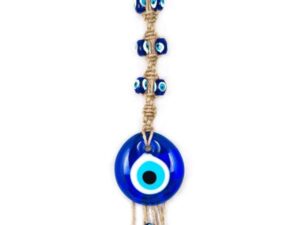 5cm Glass Lucky Evil Eye and Macramé Wall Hanging