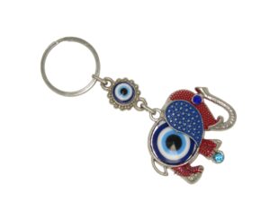 Lucky Elephant Charm & Lucky Evil Eye Keyring Bag Hanger