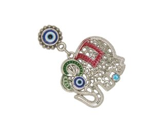 Lucky Elephant & Lucky Evil Eye Charm Fridge Magnet Amulet