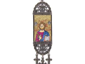 Religious Icon - Most Sacred Heart of Jesus Christ- Wall Hanging Tapestry Banner Art Decor - Christian Orthodox Catholic Cross - 25 x 5 cm