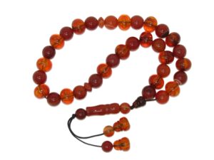 10mm Gemstone Beads & 12mm Polyester Bead Loose Prayer Worry Beads Tasbih Handmade Design