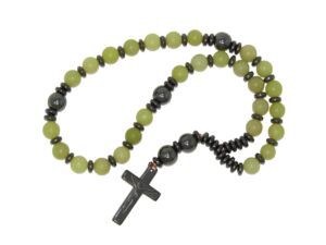 Anglican Rosary Chaplet Pray Catholic Mass Praying Prayers Baptism Christening Reconciliation Wedding 8mm Lemon Jade Gemstone Beads Handmade Design