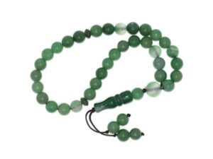 33 Bead Worry Fidget Prayer Beads Tasbih 8mm Green Agate Gemstone