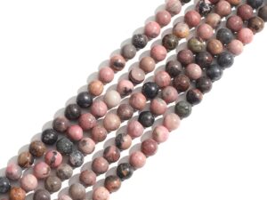 Bulk Wholesale 8mm Rhodonite Natural Round Full Strand Healing Gem Semi Precious Stone Beads for DIY Bracelet Necklace Jewelry Making