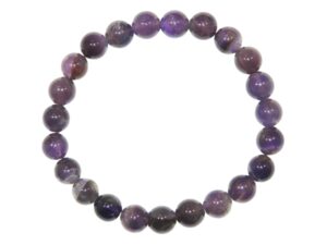 8mm Amethyst Gemstone Bead Bracelet