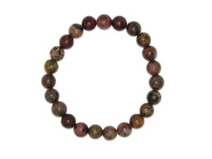 8mm Red Grass Jasper Gemstone Bead Bracelet