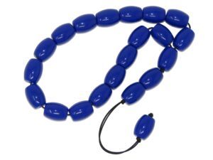 Beautiful Prayer Worry Beads Tasbih Komboloi Quality 13mm x 18mm Blue Polyester Beads