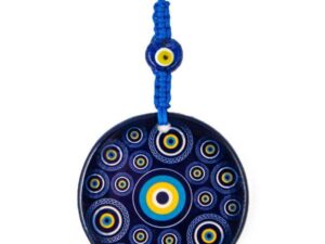 10cm Ceramic Lucky Evil Eye and Macramé Wall Hanging