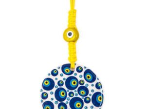 10cm Ceramic Lucky Evil Eye and Macramé Wall Hanging