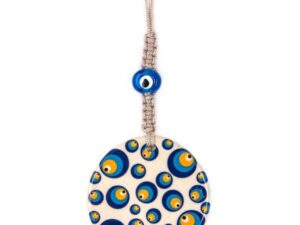 10cm Ceramic Lucky Evil Eye and Macramé Wall Hanging
