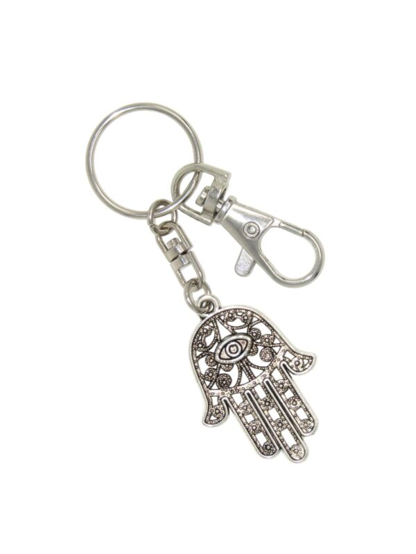 Hamsa Hand with Lucky Evil Eye Keyring - Image 2