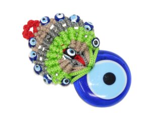 4cm Lucky Evil Eye Glass and Macramé Hanging