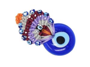 4cm Lucky Evil Eye Glass and Macramé Hanging