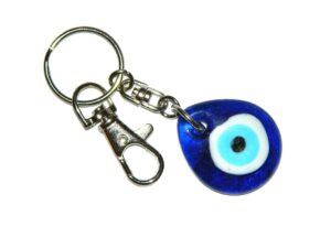 3cm Glass Lucky Evil Eye Keyring