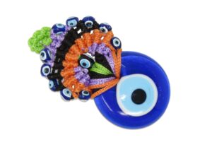 4cm Lucky Evil Eye Glass and Macramé Hanging