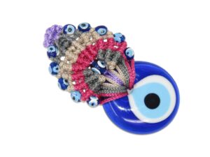 4cm Lucky Evil Eye Glass and Macramé Hanging