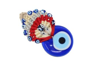 4cm Lucky Evil Eye Glass and Macramé Hanging
