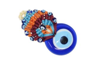 4cm Lucky Evil Eye Glass and Macramé Hanging