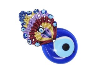 4cm Glass Lucky Evil Eye and Macramé Hanging