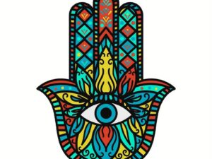 Hamsa Hand Decor Stained Window Hanging