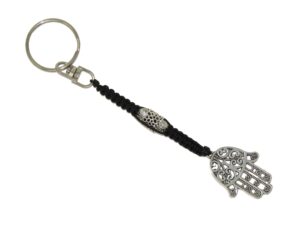 Lucky Hamsa Hand & Mixed Bead Charm Keyring Hanging Protection & Good Luck