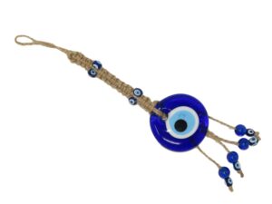 5cm Glass Lucky Evil Eye and Macramé Wall Hanging