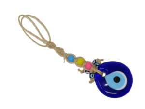 5cm Glass Lucky Evil Eye and Macramé Wall Hanging Amulet