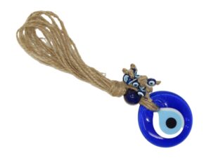 5cm Glass Lucky Evil Eye and Macramé Wall Hanging Amulet