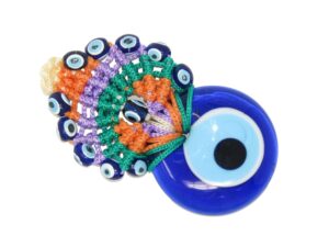 4cm Glass Lucky Evil Eye and Macramé Hanging