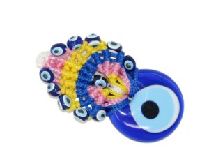 4cm Glass Lucky Evil Eye and Macramé Hanging