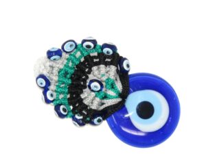 4cm Lucky Evil Eye Glass and Macramé Hanging