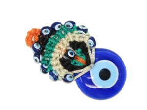 4cm Lucky Evil Eye Glass and Macramé Hanging