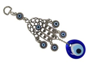 4cm Glass Lucky Evil Eye, Hamsa Hand Wall Hanging