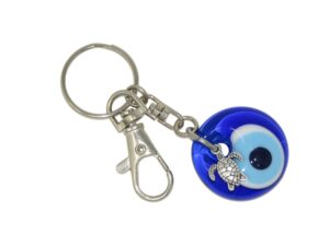 3cm Lucky Evil Eye & Lucky Turtle Charm Keyring