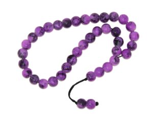 8mm Purple Glass Bead Prayer Worry Beads