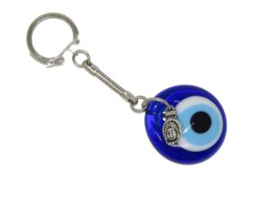 3cm Lucky Evil Eye & Evil Eye Charm with Buddha Head Charm Keyring