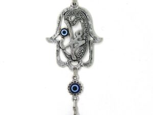 Hamsa Hand & Lucky Evil Eye, Nazar Boncuk Wall Hanging Gift for Protection & Good Luck
