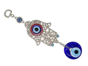 Hamsa Hand & Lucky Evil Eye, Nazar Boncuk Wall Hanging Gift for Protection & Good Luck
