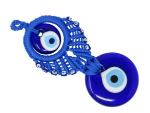 4cm & 7cm Lucky Evil Eye Glass Macramé Wall Hanging Amulet