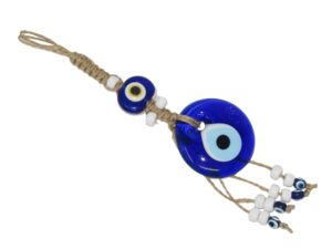 5cm Glass Lucky Evil Eye and Macramé Wall Hanging Amulet
