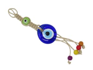 4cm Glass Lucky Evil Eye and Macramé Wall Hanging Amulet