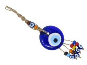 5cm Glass Lucky Evil Eye and Macramé Wall Hanging Amulet