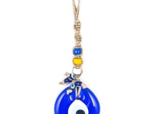 5cm Glass Lucky Evil Eye and Macramé Wall Hanging Amulet