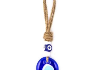 5cm Glass Lucky Evil Eye and Macramé Wall Hanging Amulet