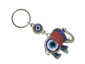 Lucky Elephant Charm & Lucky Evil Eye Keyring Bag Hanger