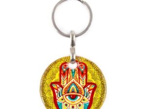 Hamsa Hand, Hand of Fatima & Lucky Evil Eye Keyring Bag Hanger Protection and Good Luck