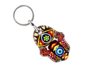 Hamsa Hand, Hand of Fatima & Lucky Evil Eye Keyring Bag Hanger Protection and Good Luck