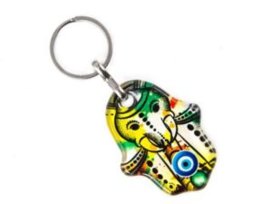 Hamsa Hand, Hand of Fatima & Lucky Evil Eye Keyring Bag Hanger Protection and Good Luck