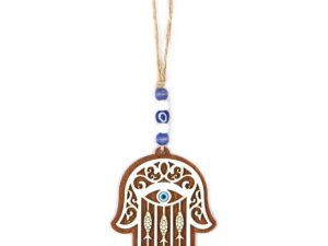 Hamsa Hand with Lucky Evil Eye, Nazar Boncuk Wall Hanging Gift for Protection