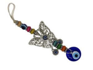 Butterfly & Lucky Evil Eye, Nazar Boncuk Wall Hanging Gift for Protection & Good Luck